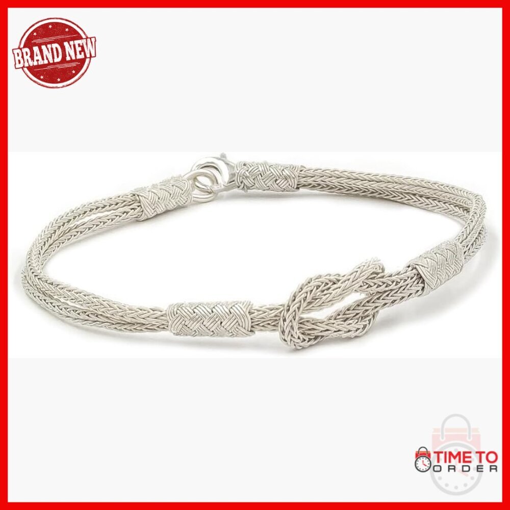 Handmade Sterling Silver Viking Bracelet, 7 Inch Unisex Link